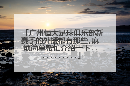 广州恒大足球俱乐部新赛季的外援都有那些,麻烦简单帮忙介绍一下...........