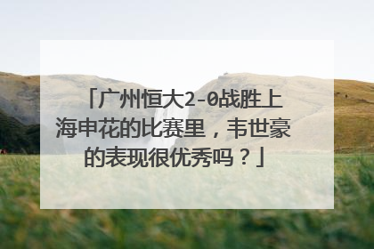 广州恒大2-0战胜上海申花的比赛里，韦世豪的表现很优秀吗？