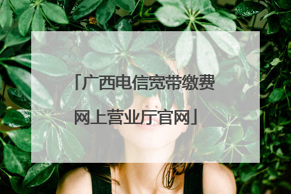 广西电信宽带缴费网上营业厅官网