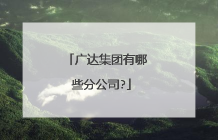 广达集团有哪些分公司?