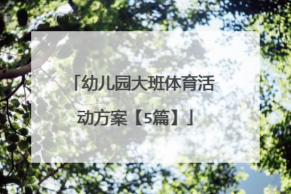 幼儿园大班体育活动方案【5篇】