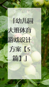 幼儿园大班体育游戏设计方案【5篇】