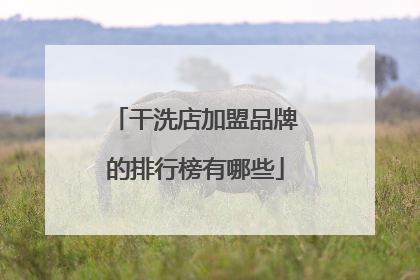 干洗店加盟品牌的排行榜有哪些