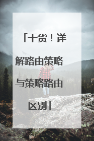 干货!详解路由策略与策略路由区别