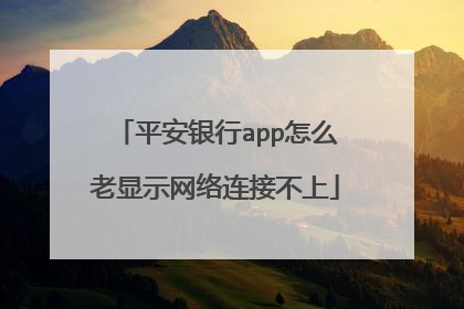 平安银行app怎么老显示网络连接不上
