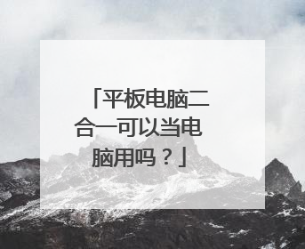 平板电脑二合一可以当电脑用吗?
