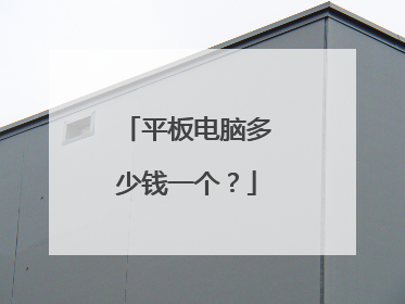 平板电脑多少钱一个？