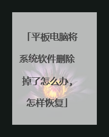 平板电脑将系统软件删除掉了怎么办,怎样恢复