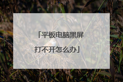 平板电脑黑屏打不开怎么办