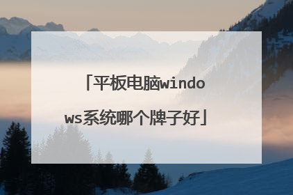 平板电脑windows系统哪个牌子好