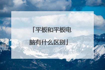 平板和平板电脑有什么区别