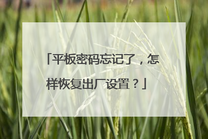 平板密码忘记了,怎样恢复出厂设置?