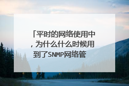 平时的网络使用中，为什么什么时候用到了SNMP网络管理协议，请高手帮我举个例子？谢谢