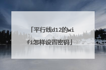 平行线d12的wifi怎样设置密码