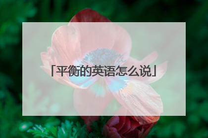 平衡的英语怎么说