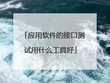 应用软件的接口测试用什么工具好