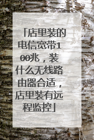 店里装的电信宽带100兆，装什么无线路由器合适，店里装有远程监控