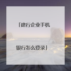 建行企业手机银行怎么登录