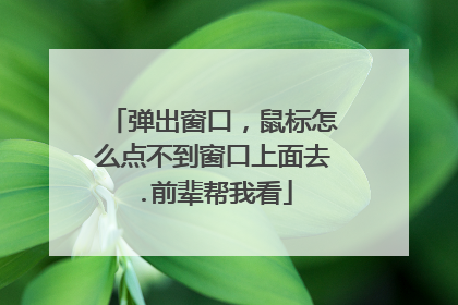 弹出窗口，鼠标怎么点不到窗口上面去.前辈帮我看