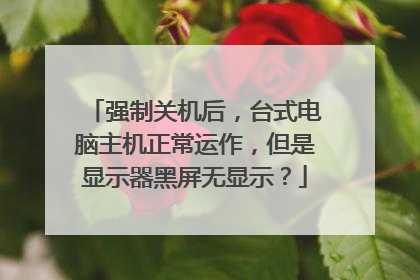 强制关机后,台式电脑主机正常运作,但是显示器黑屏无显示?