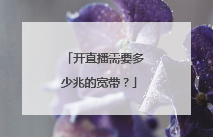 开直播需要多少兆的宽带?