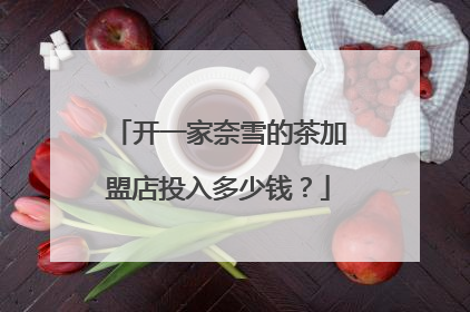 开一家奈雪的茶加盟店投入多少钱？