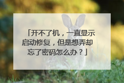 开不了机，一直显示启动修复，但是想弄却忘了密码怎么办？