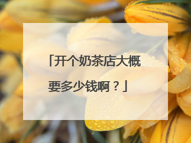开个奶茶店大概要多少钱啊?