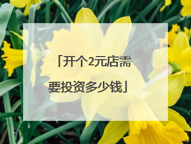 开个2元店需要投资多少钱