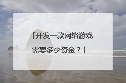 开发一款网络游戏需要多少资金？
