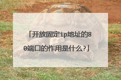 开放固定ip地址的80端口的作用是什么?