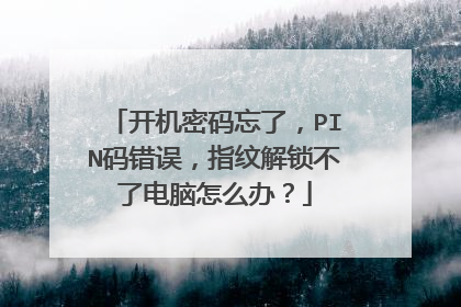 开机密码忘了,PIN码错误,指纹解锁不了电脑怎么办?