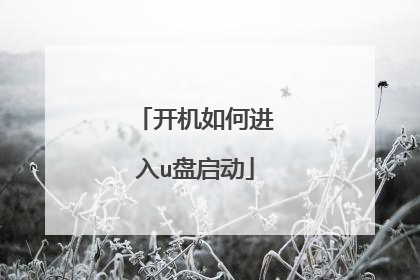 开机如何进入u盘启动