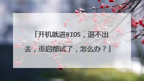 开机就进BIOS，退不出去，重启都试了，怎么办？