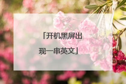 开机黑屏出现一串英文