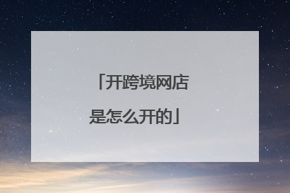 开跨境网店是怎么开的