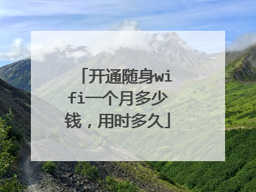 开通随身wifi一个月多少钱，用时多久