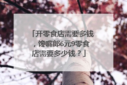 开零食店需要多钱，馋嘴郎6元9零食店需要多少钱？