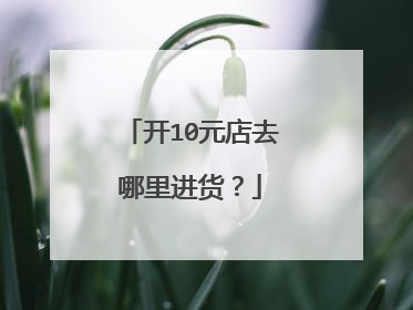 开10元店去哪里进货？