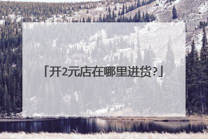 开2元店在哪里进货?