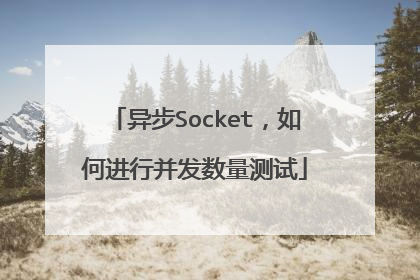 异步Socket,如何进行并发数量测试