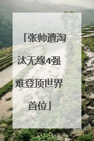 张帅遭淘汰无缘4强难登顶世界首位