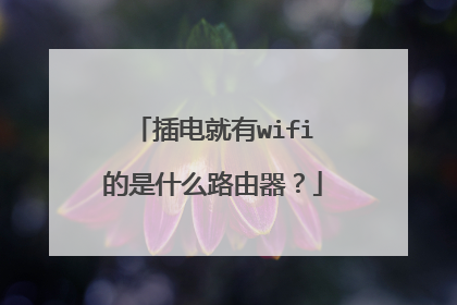 插电就有wifi的是什么路由器？