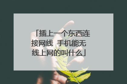 插上一个东西连接网线 手机能无线上网的叫什么