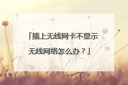 插上无线网卡不显示无线网络怎么办?