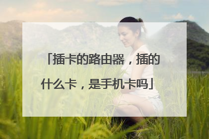 插卡的路由器，插的什么卡，是手机卡吗