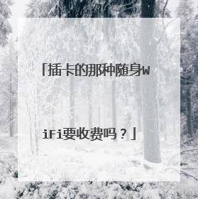 插卡的那种随身WiFi要收费吗?