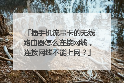 插手机流量卡的无线路由器怎么连接网线，连接网线不能上网？
