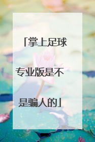 掌上足球专业版是不是骗人的