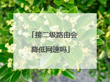 接二级路由会降低网速吗